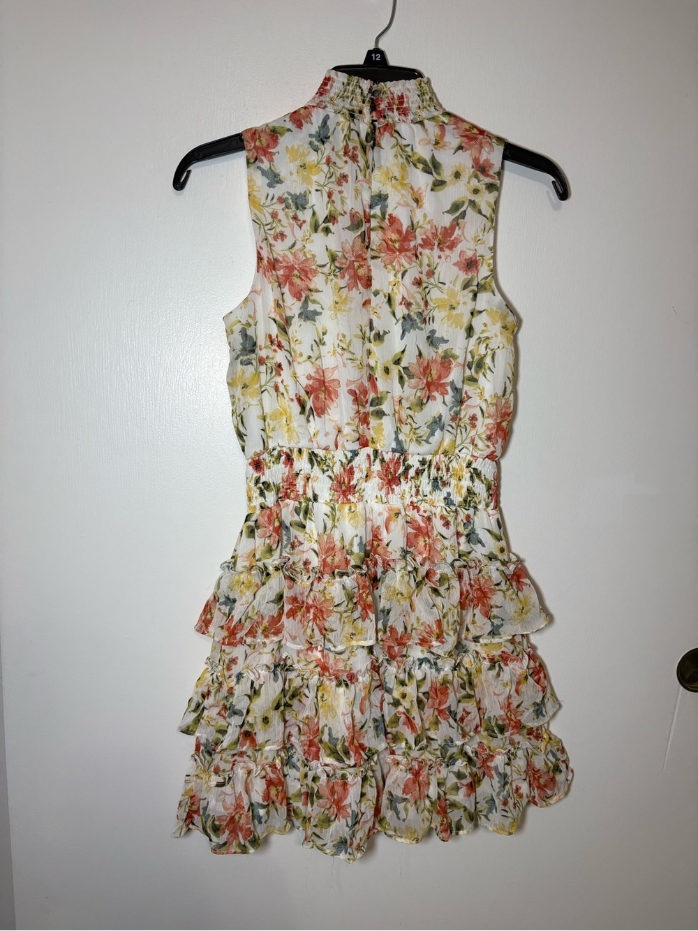 STATE Cream Floral Ruffle Mini Dress - Picture 4 of 10